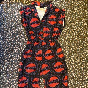 NOOWORKS Rat Print Jumpsuit Sz: L